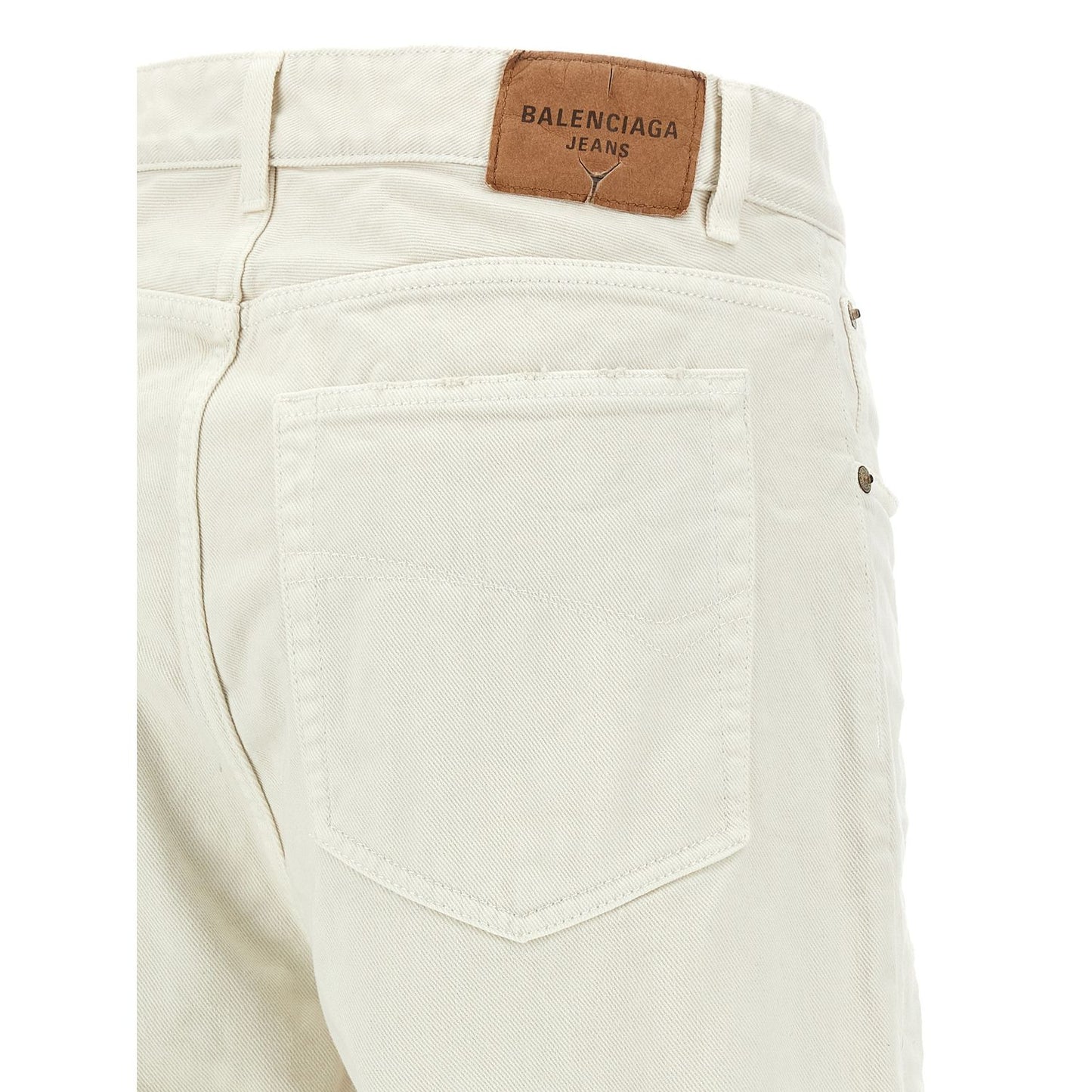 Balenciaga White Cotton Jeans Denim