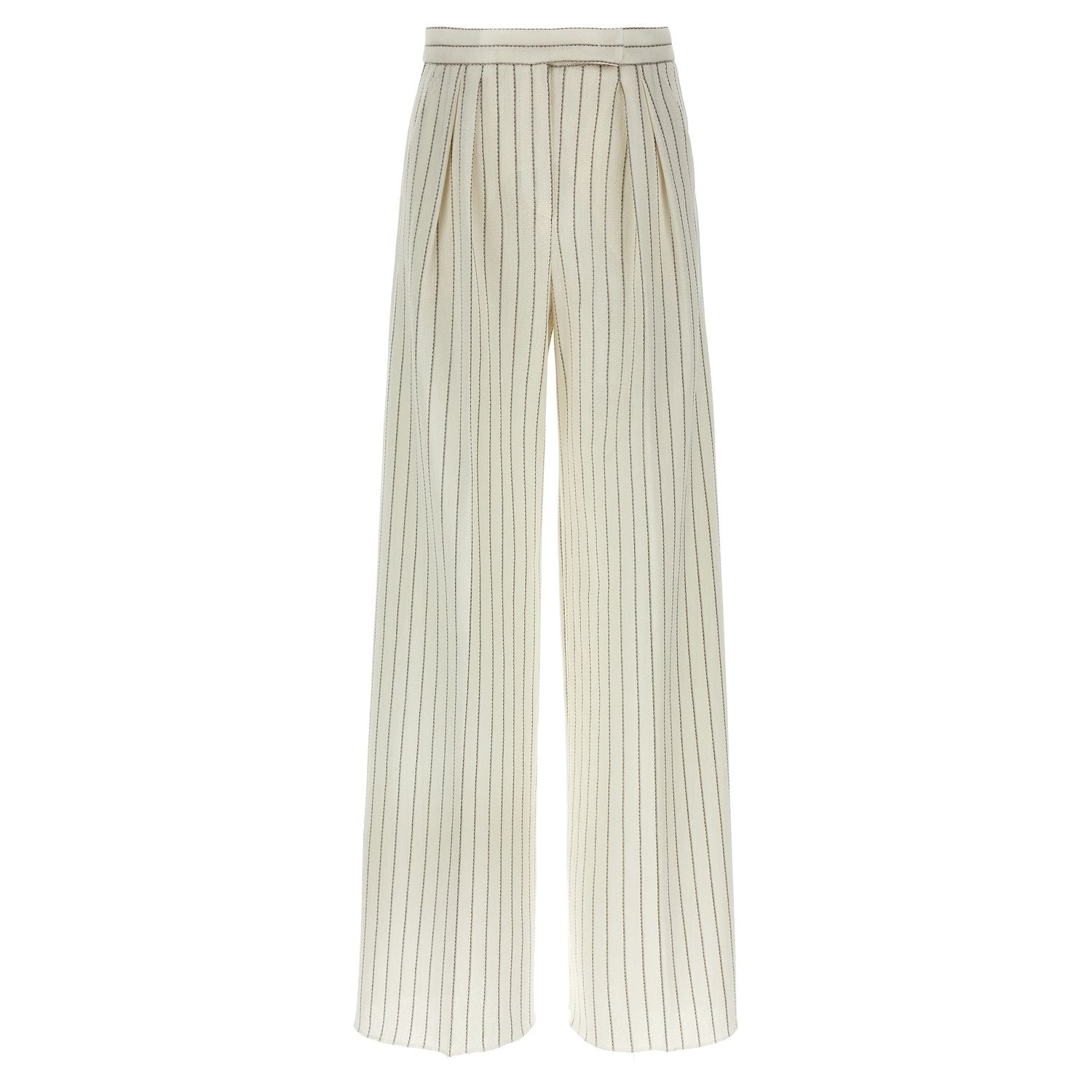 Max Mara White Cotton Casual Pants