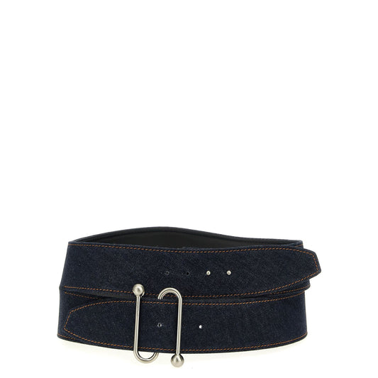 Sportmax Blue Cotton High-Waist Belt