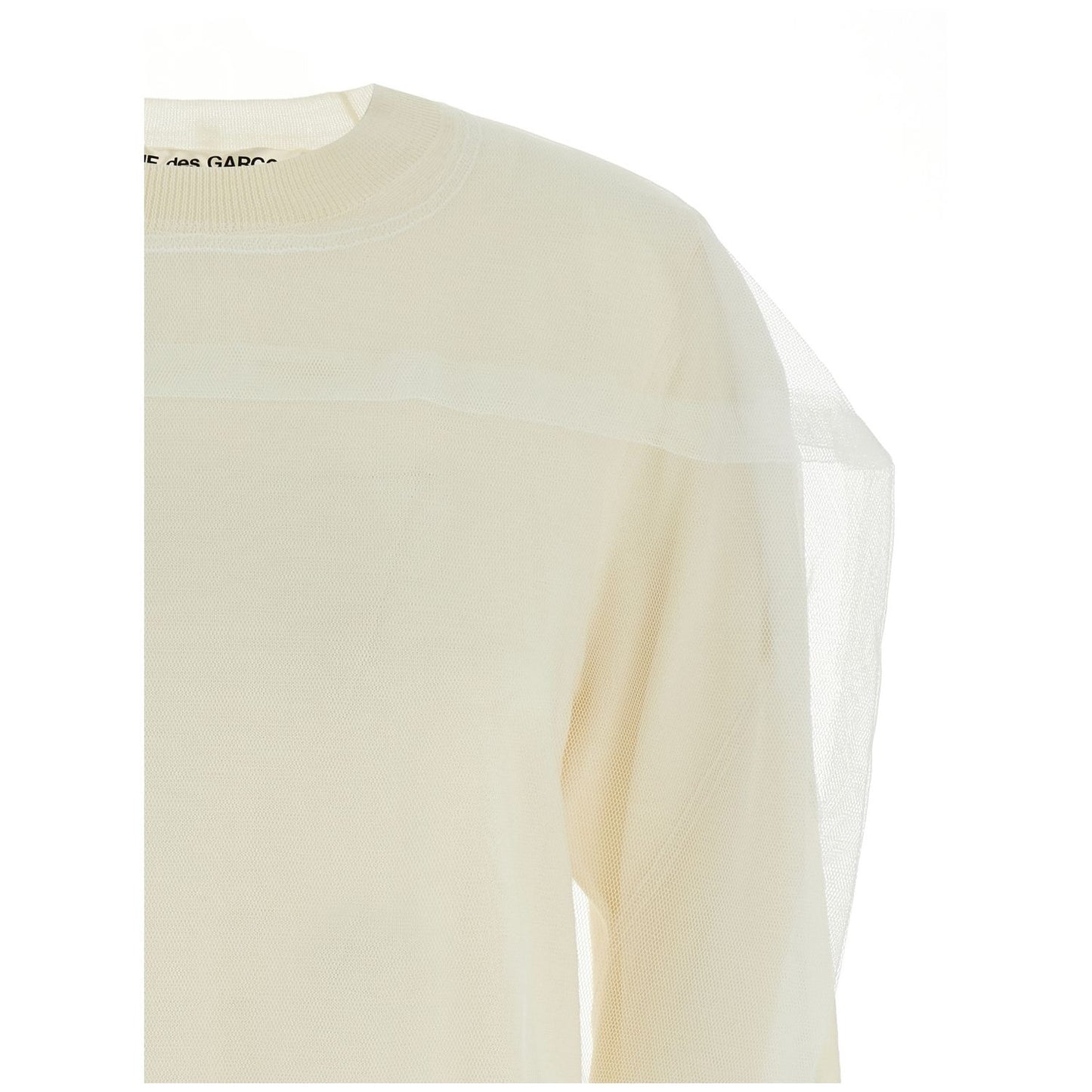 Comme Des Garçons White Wool Cardigan