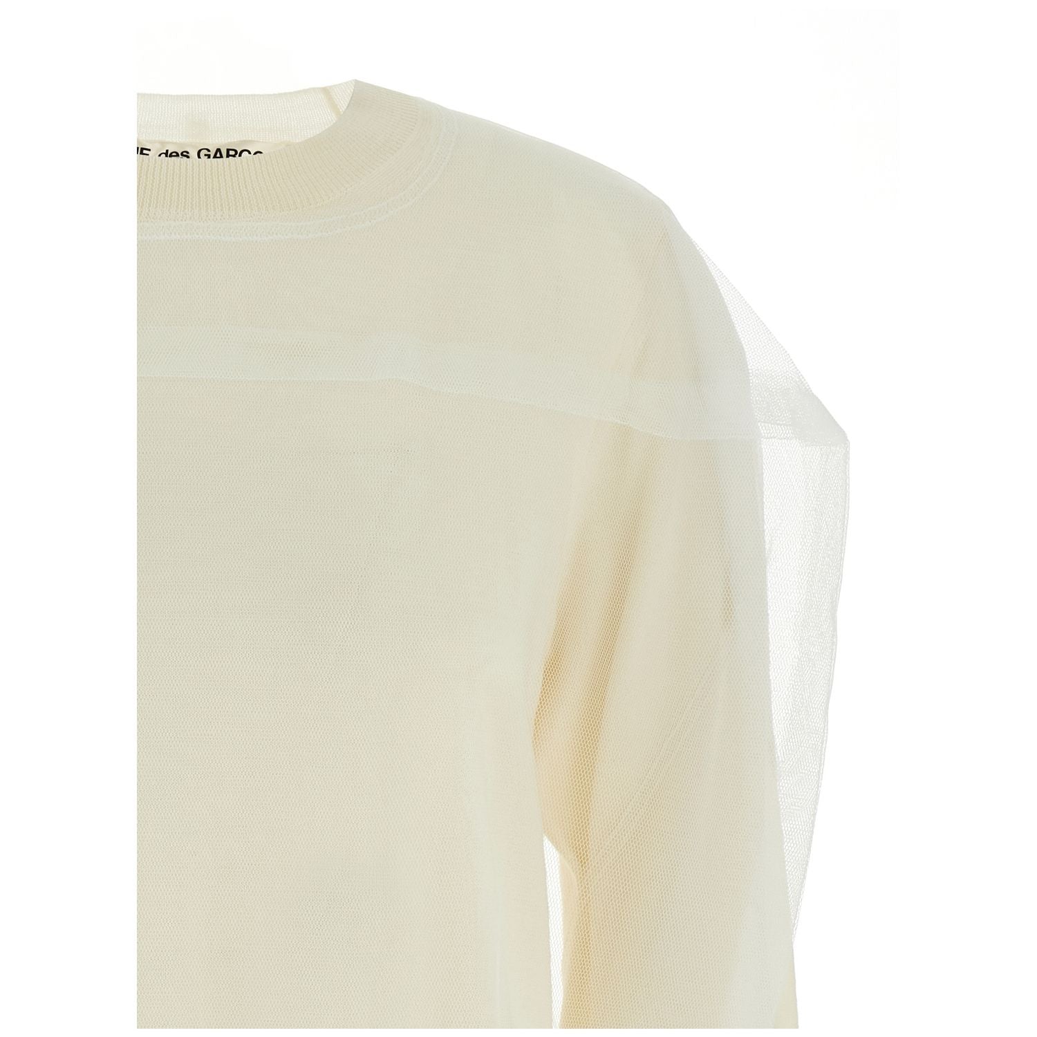 Comme Des Garçons White Wool Cardigan