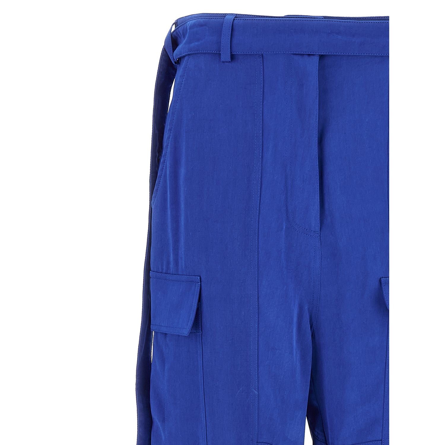 Ferragamo Blue Lyocell Cargo Pants