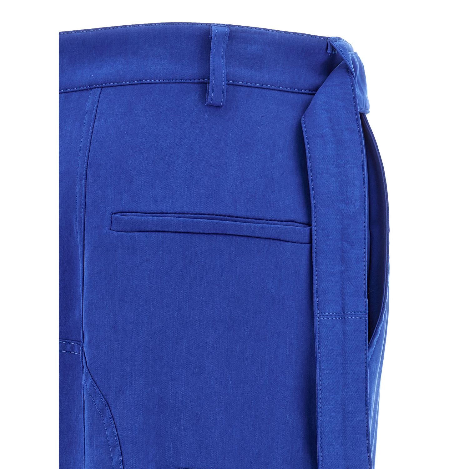Ferragamo Blue Lyocell Cargo Pants