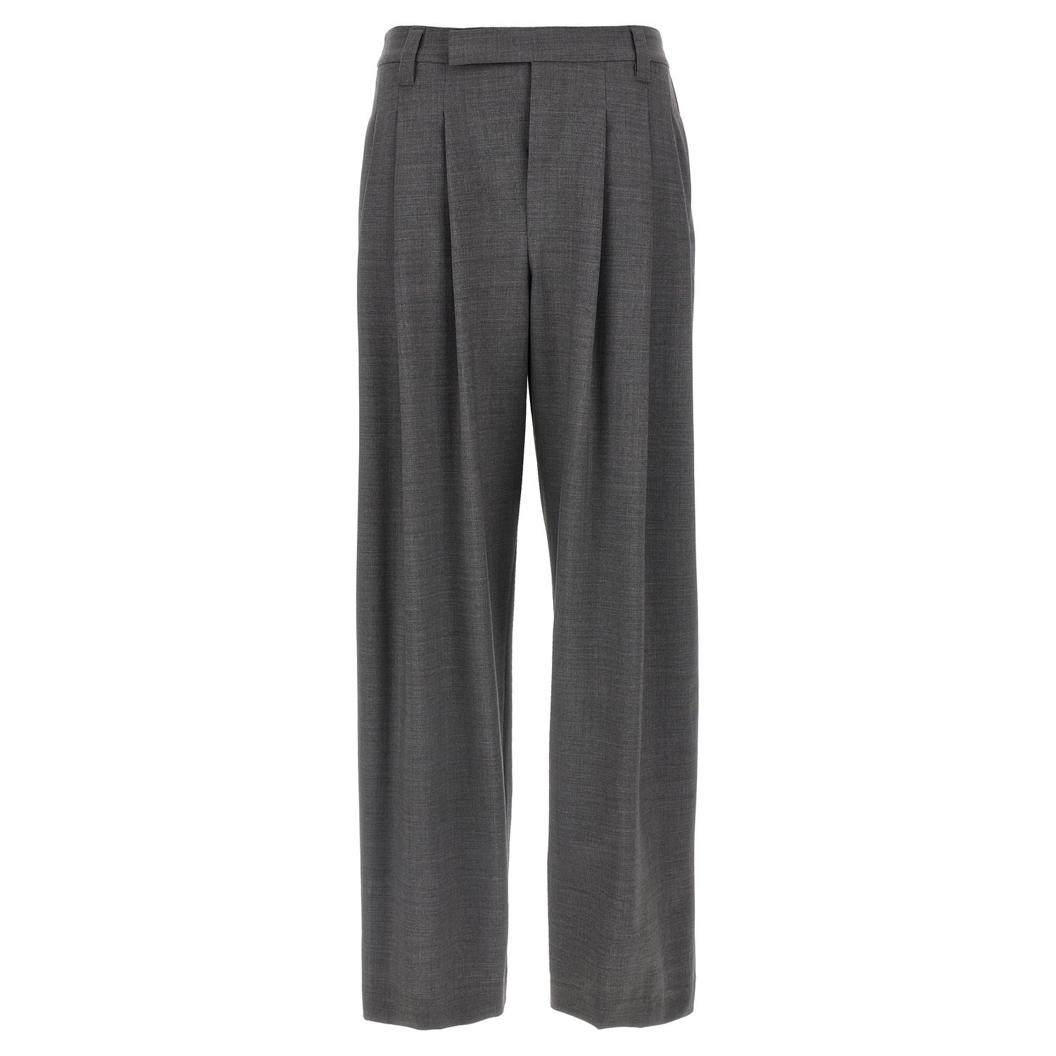 Brunello Cucinelli Gray Virgin Wool Casual Pants