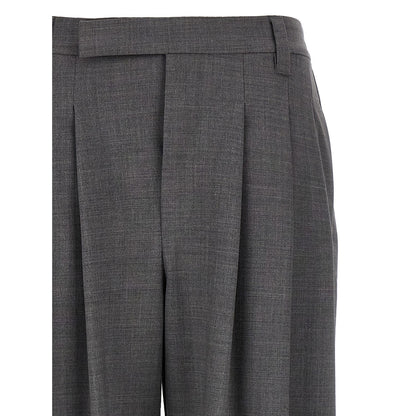 Brunello Cucinelli Gray Virgin Wool Casual Pants
