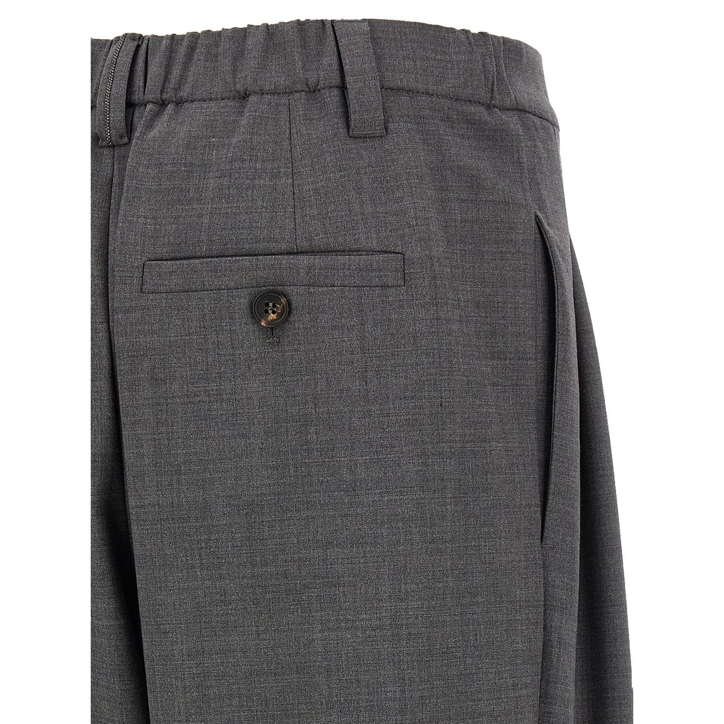 Brunello Cucinelli Gray Virgin Wool Casual Pants