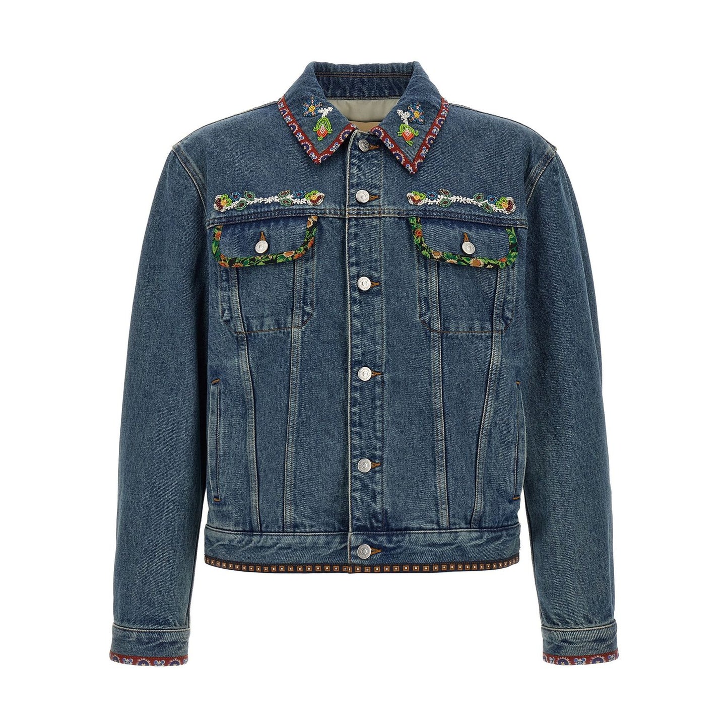 Valentino Garavani Blue Polyamide Denim Jacket