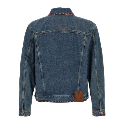 Valentino Garavani Blue Polyamide Denim Jacket