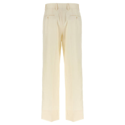 Brioni White Wool Dress Pants