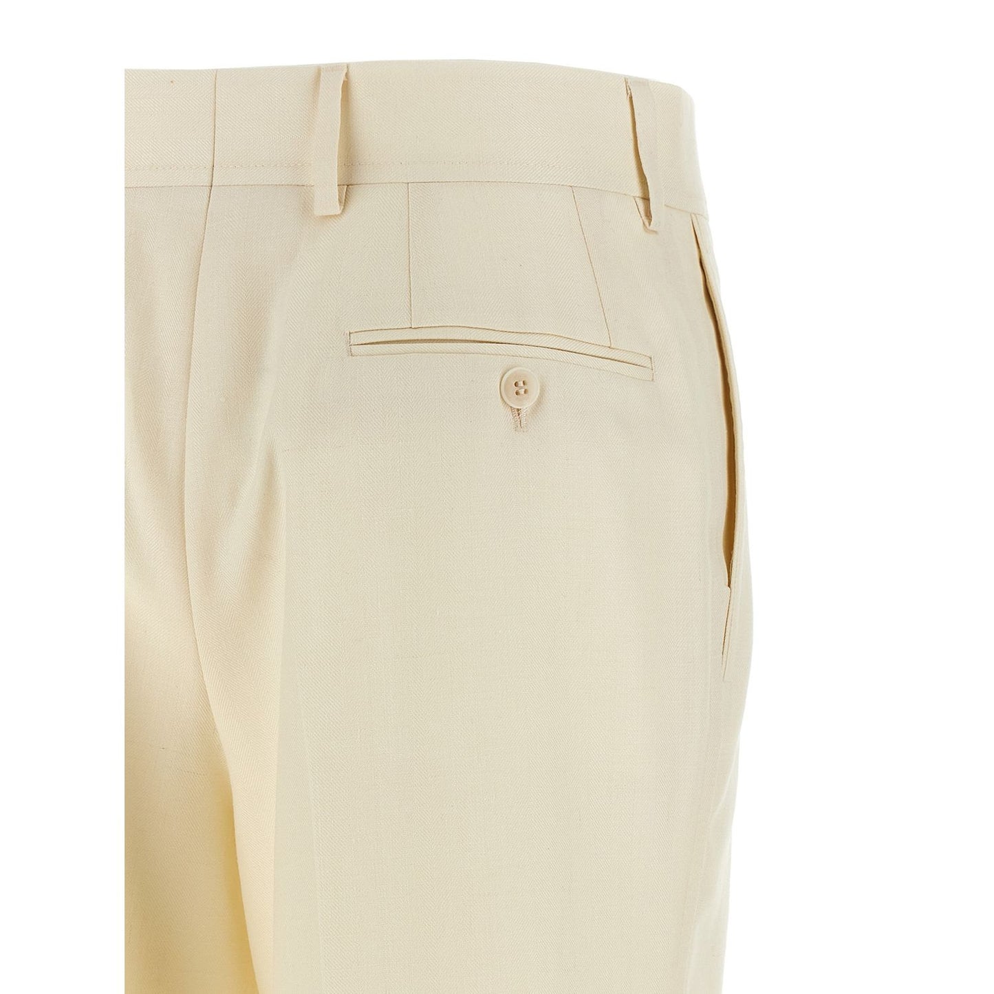 Brioni White Wool Dress Pants