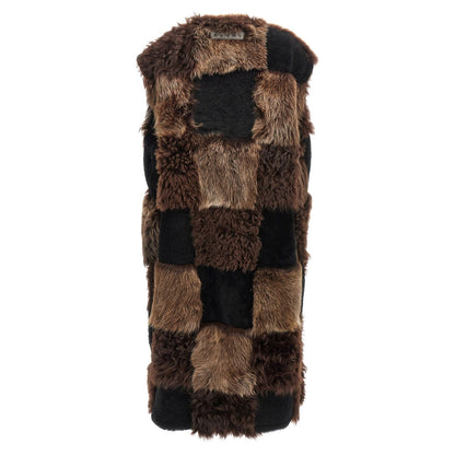 Marni Brown Lamb Fur Sleeveless Jacket