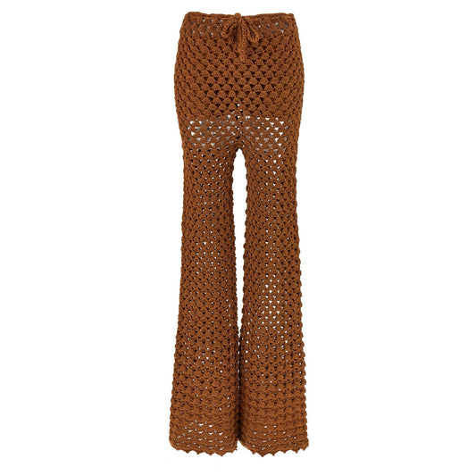 Ermanno Scervino Brown Cotton Flared Pants