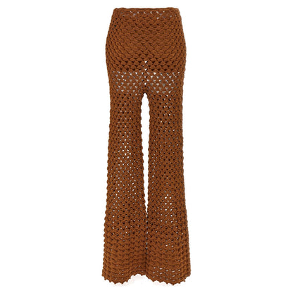 Ermanno Scervino Brown Cotton Flared Pants