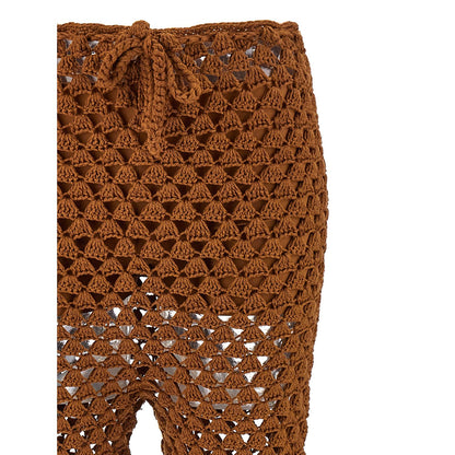 Ermanno Scervino Brown Cotton Flared Pants