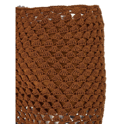 Ermanno Scervino Brown Cotton Flared Pants
