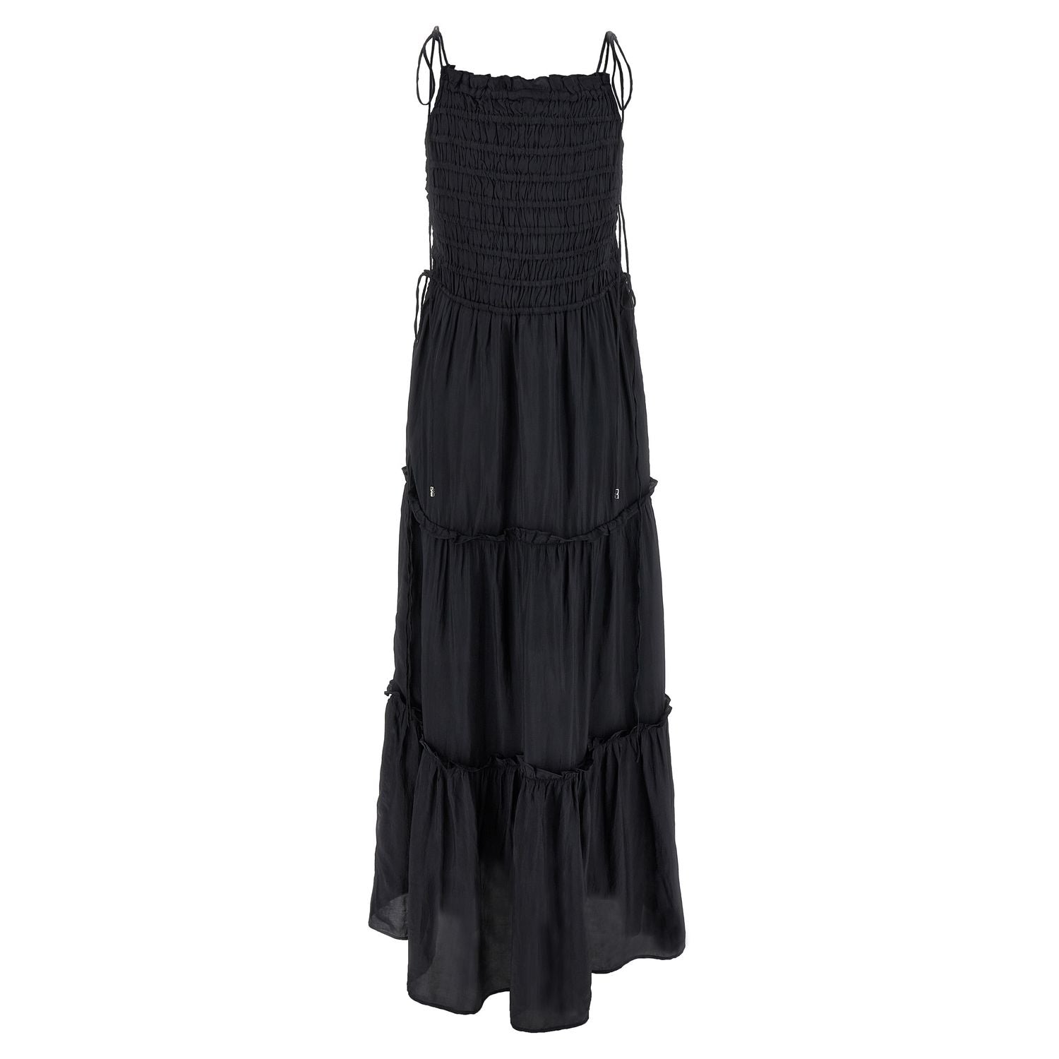 Ganni Gray Viscose Long Dress