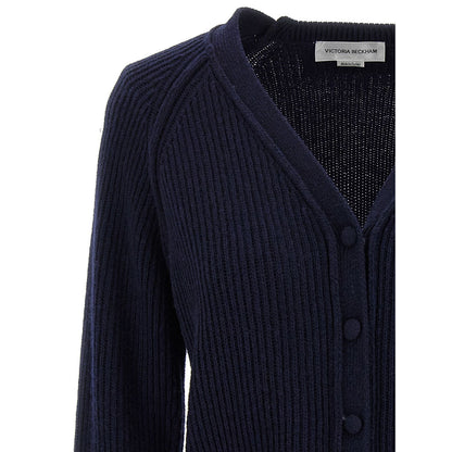 Victoria Beckham Blue Wool Cardigan