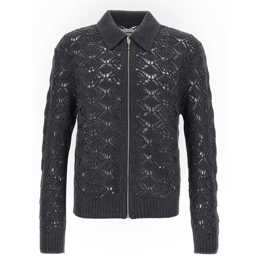 Jil Sander Gray Virgin Wool Cardigan