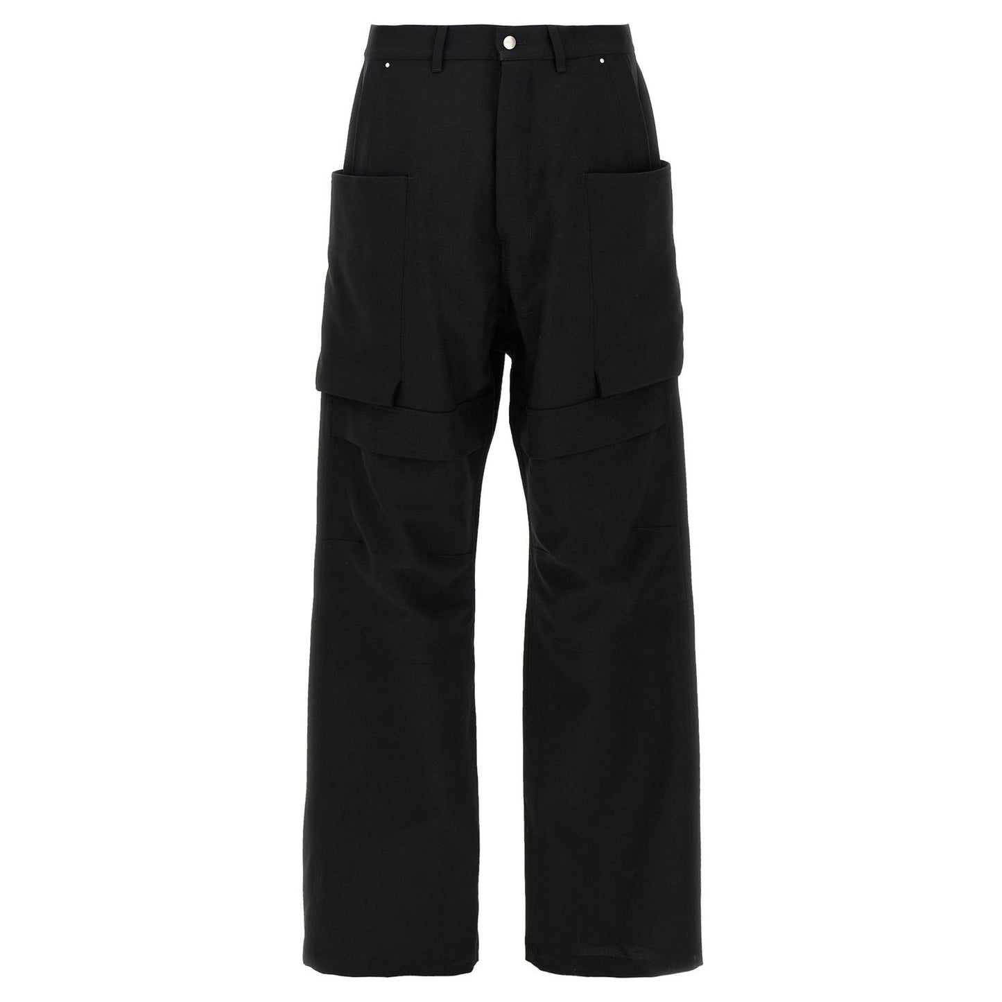 Rick Owens Black Virgin Wool Cargo Pants