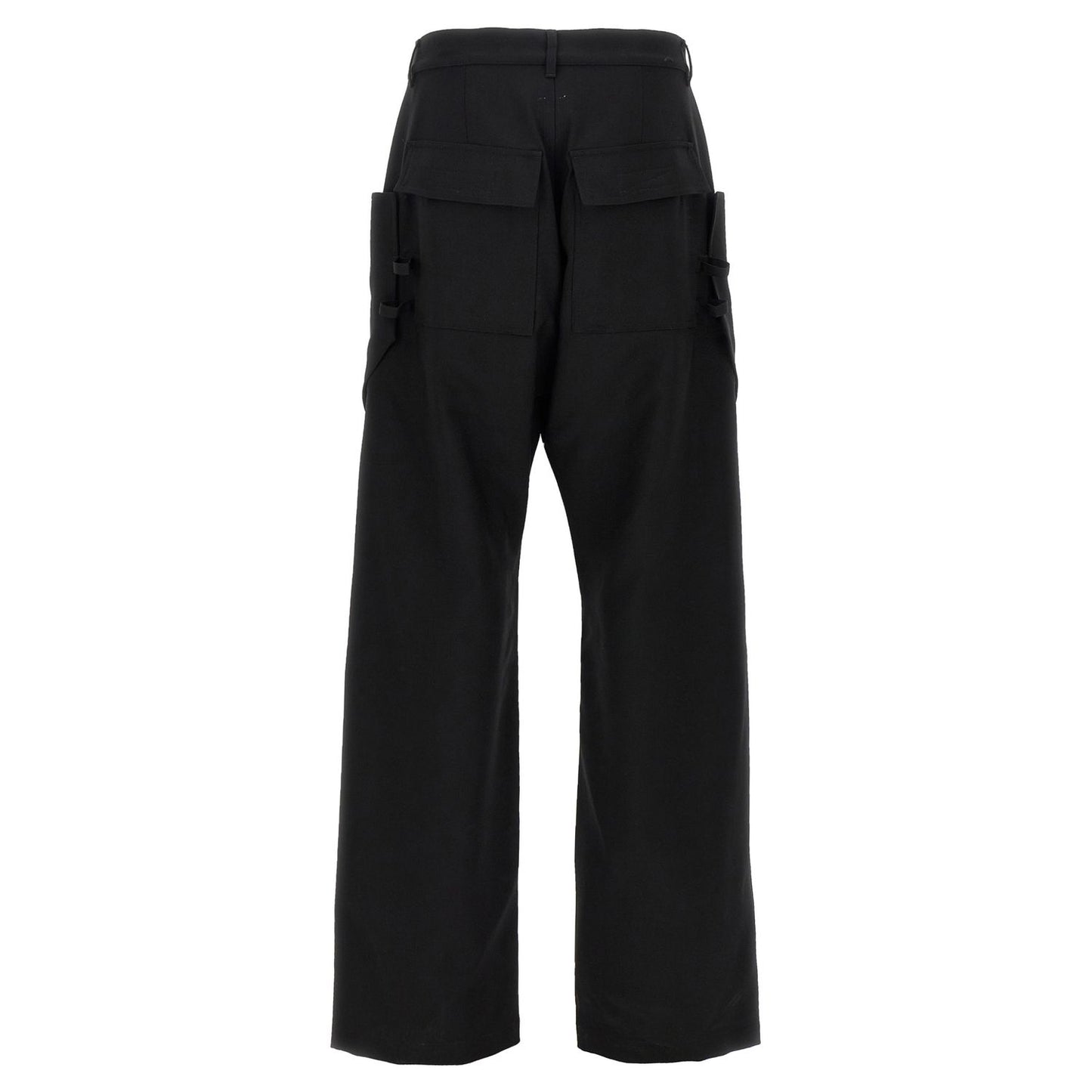 Rick Owens Black Virgin Wool Cargo Pants