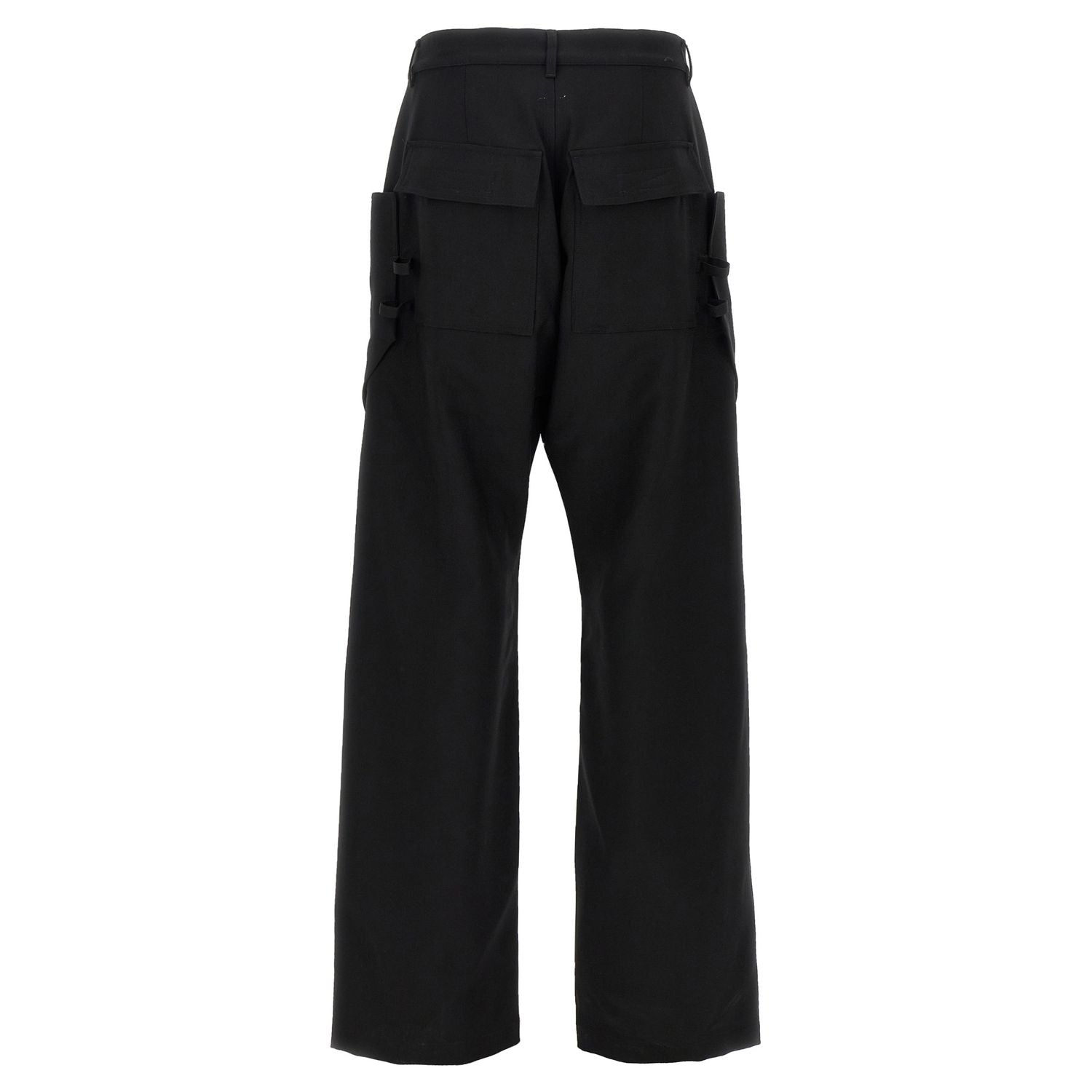 Rick Owens Black Virgin Wool Cargo Pants
