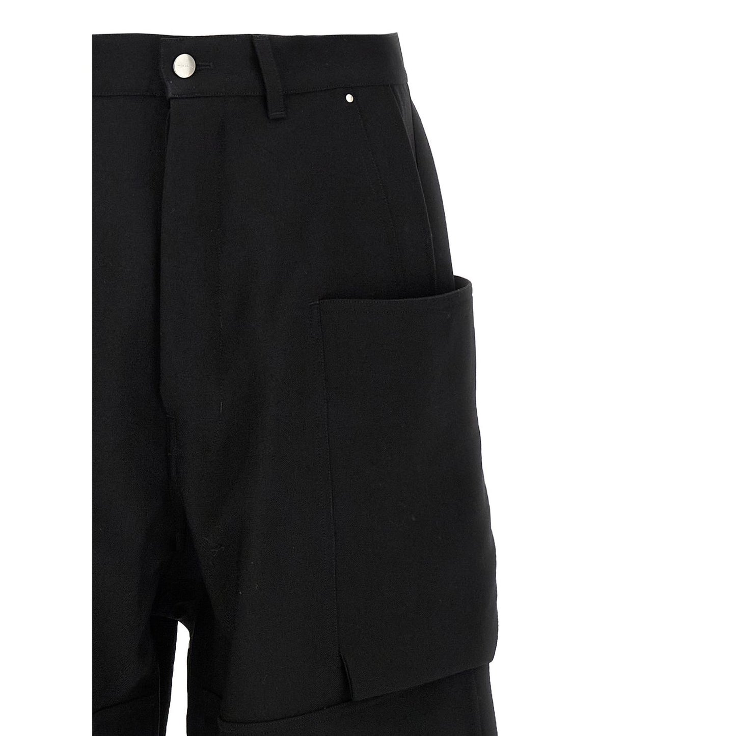 Rick Owens Black Virgin Wool Cargo Pants