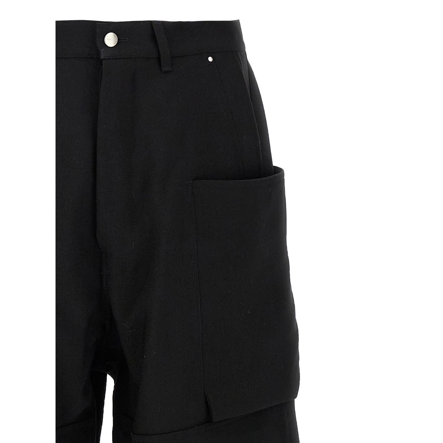 Rick Owens Black Virgin Wool Cargo Pants