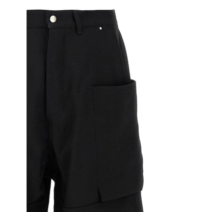 Rick Owens Black Virgin Wool Cargo Pants