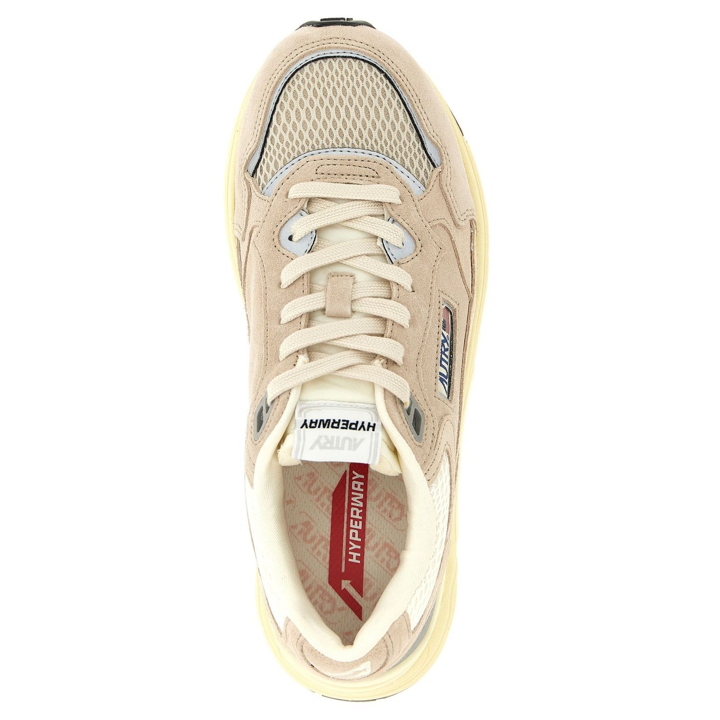 Autry Beige Cowhide Athletic Sneakers