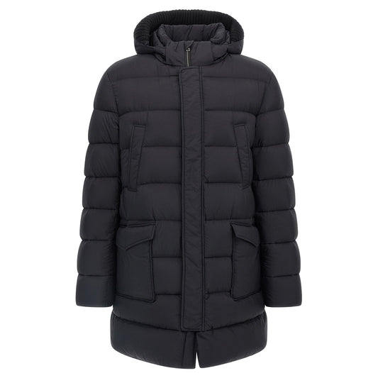 Herno Black Polyamide Coat