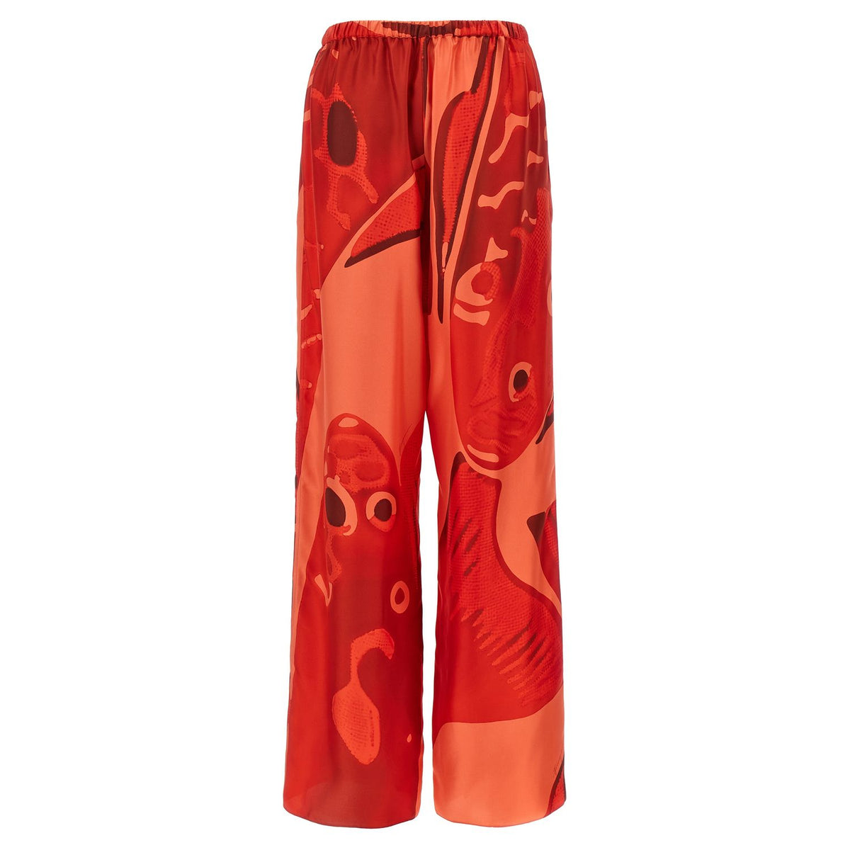 Ferragamo Red Silk Casual Pants
