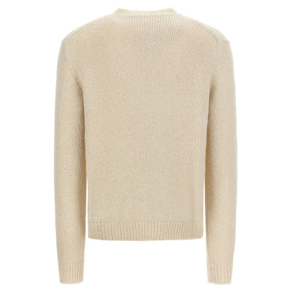 Jil Sander White Alpaca Leather Cardigan