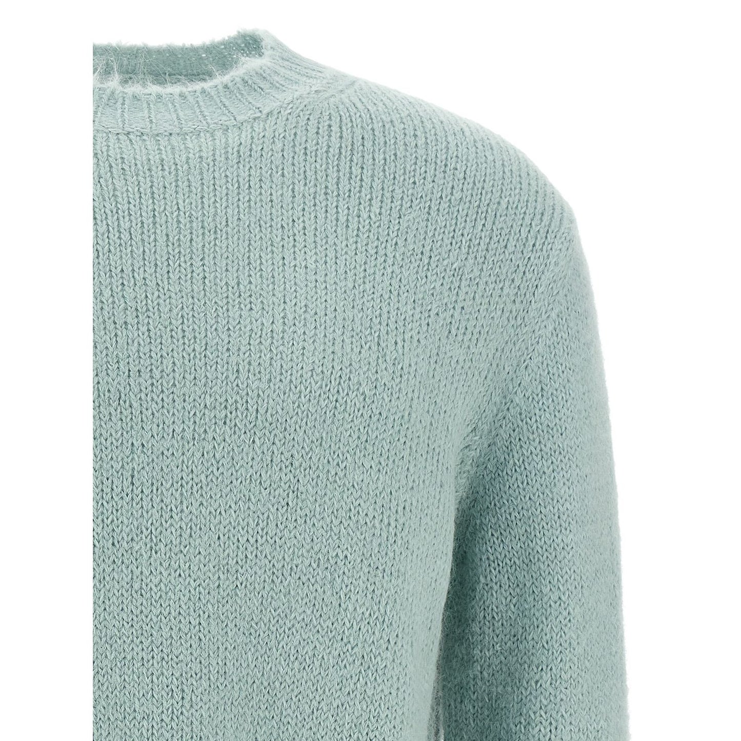 Jil Sander Blue Alpaca Leather Cardigan