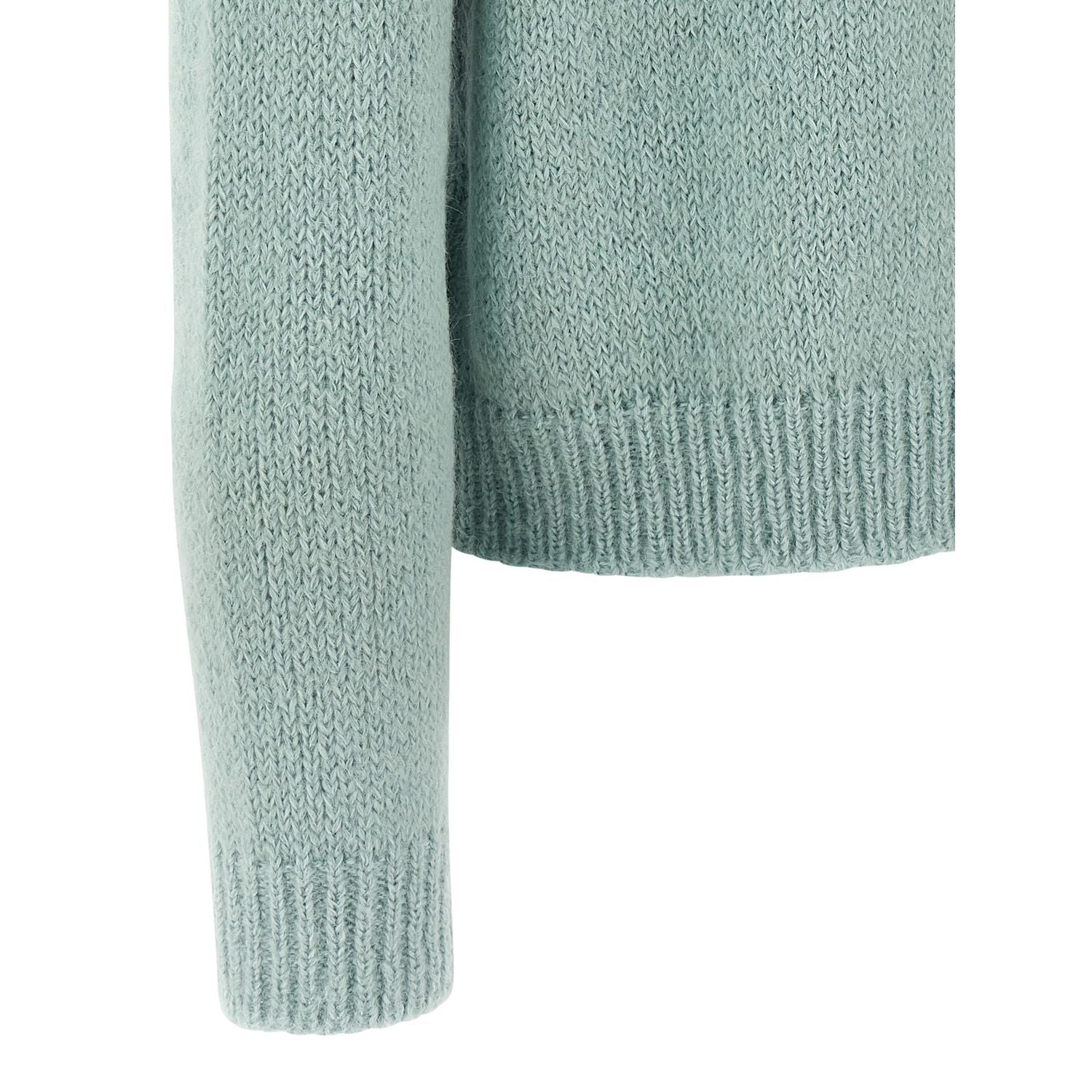 Jil Sander Blue Alpaca Leather Cardigan