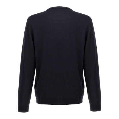 Roberto Collina Blue Merino Wool Cardigan