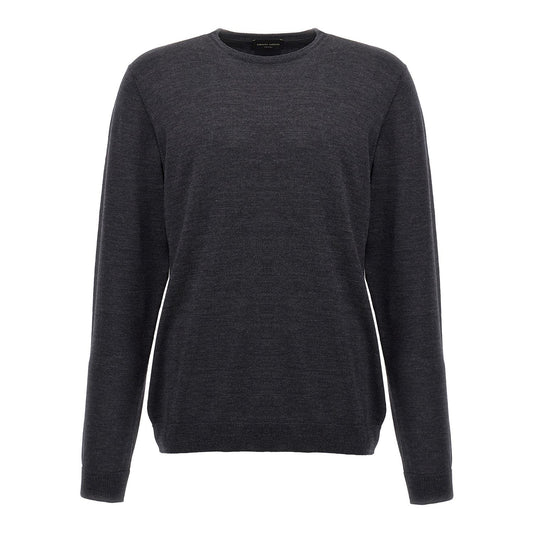 Roberto Collina Gray Merino Wool Cardigan