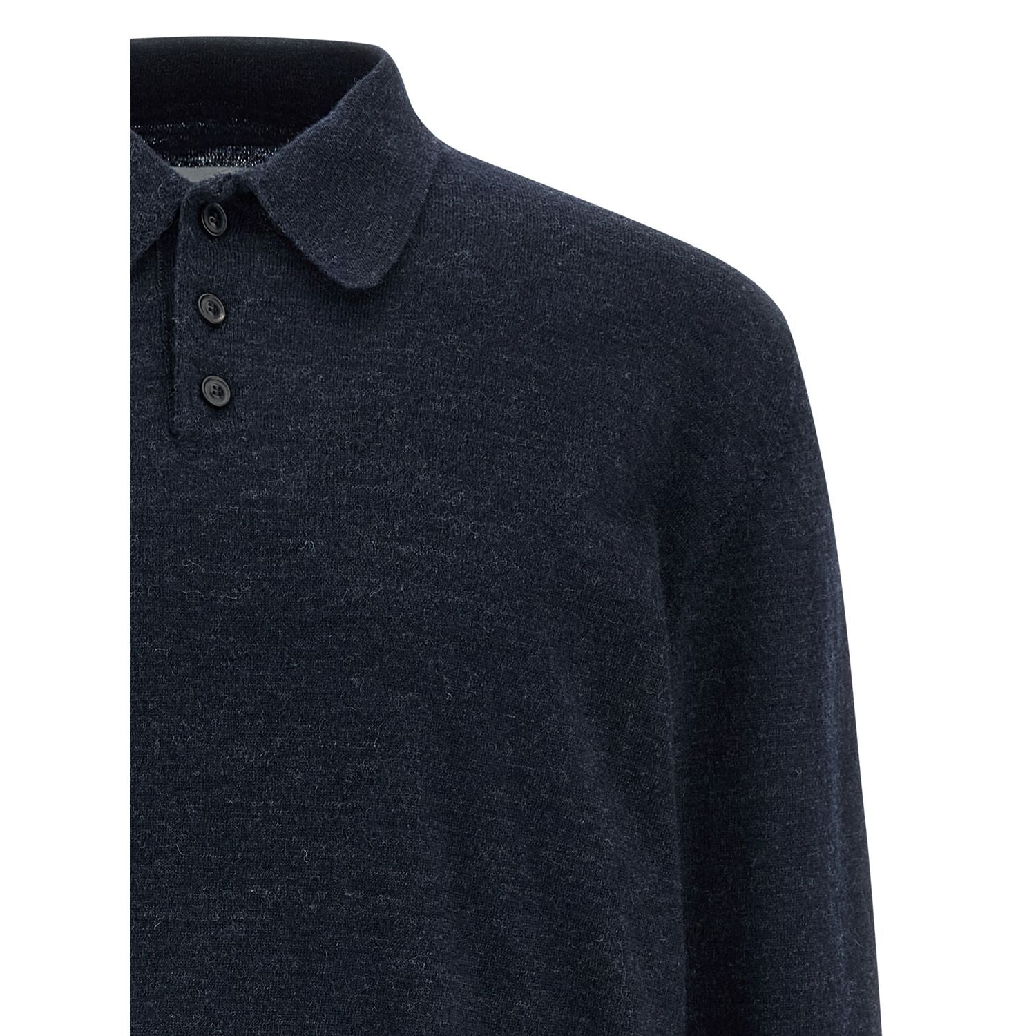 Maison Margiela Blue Wool Polo Shirt