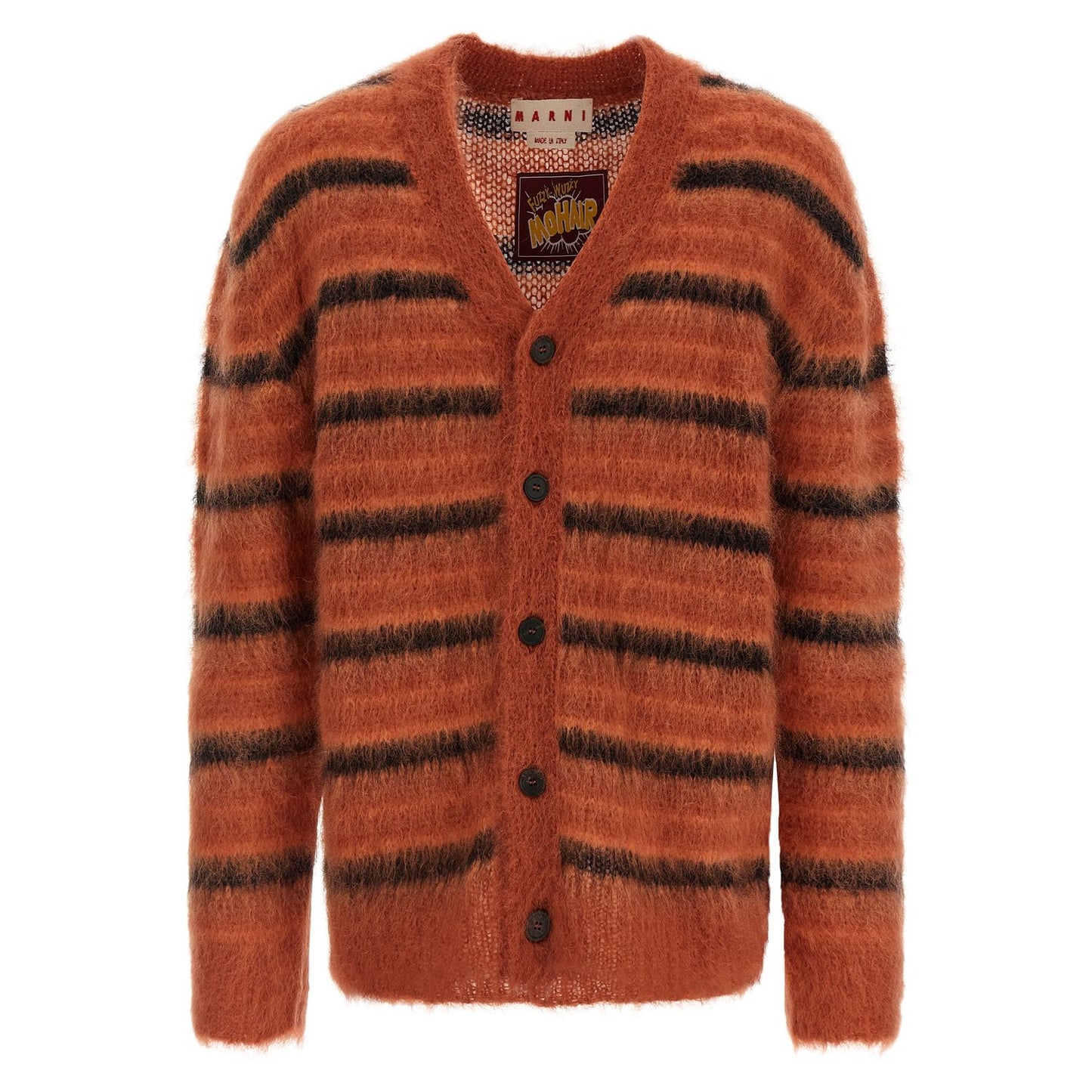 Marni Orange Fabric Cardigan