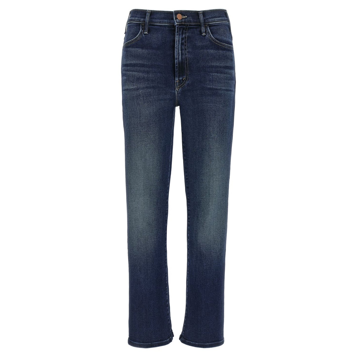Mother Denim Blue Cotton Flared Jeans
