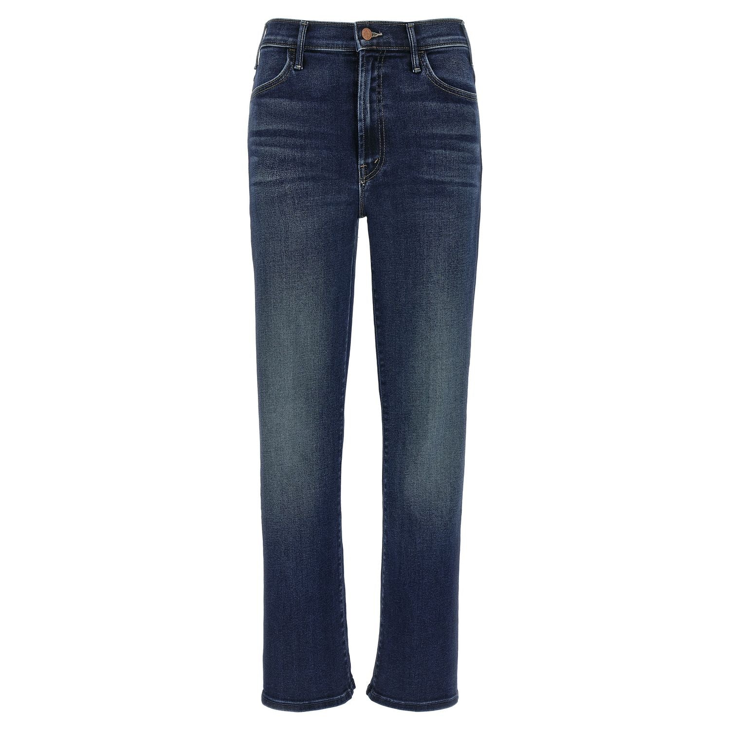 Mother Denim Blue Cotton Flared Jeans