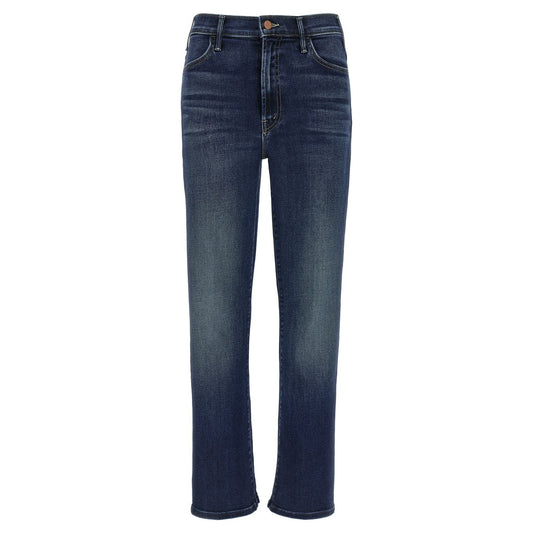 Mother Denim Blue Cotton Flared Jeans