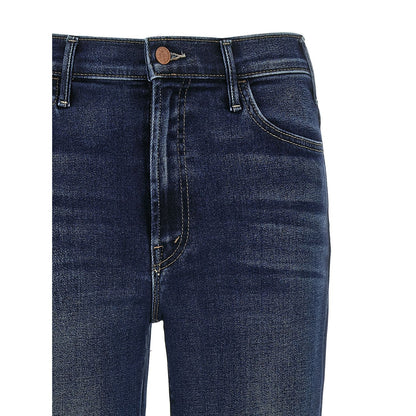 Mother Denim Blue Cotton Flared Jeans