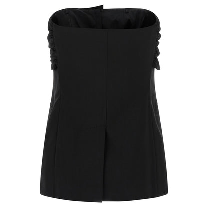 Max Mara Black Virgin Wool Tank Tops