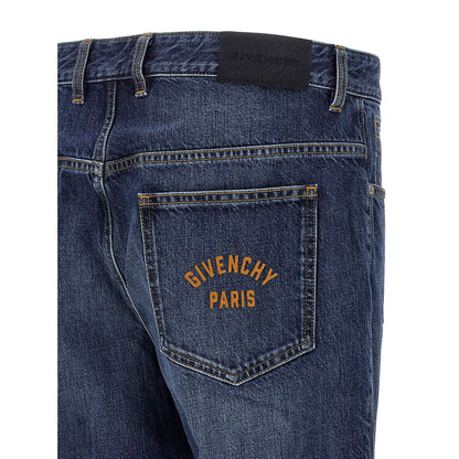 Givenchy Blue Cotton Straight-Leg Jeans