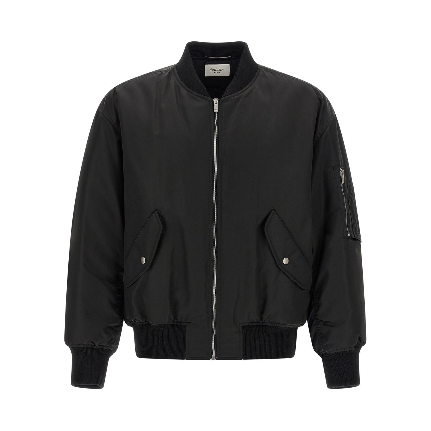 Saint Laurent Black Polyamide Bomber