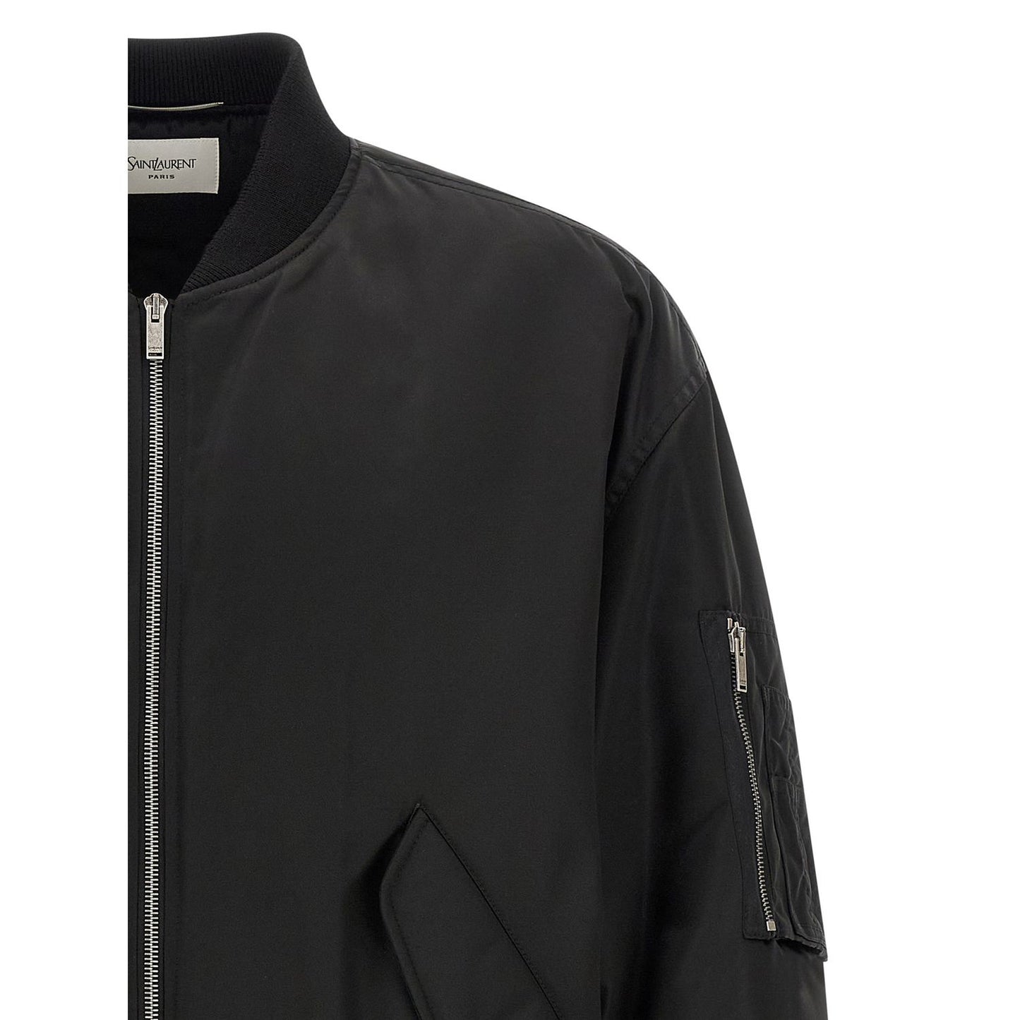 Saint Laurent Black Polyamide Bomber