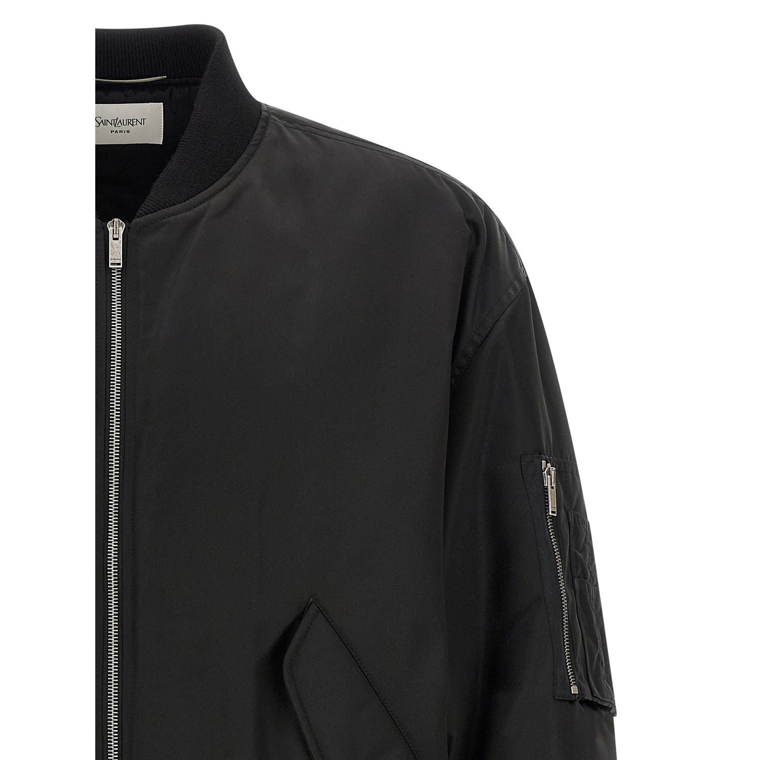 Saint Laurent Black Polyamide Bomber