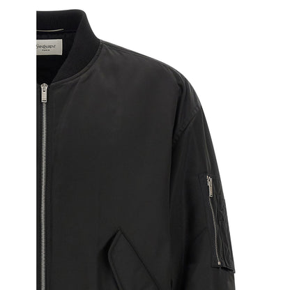 Saint Laurent Black Polyamide Bomber
