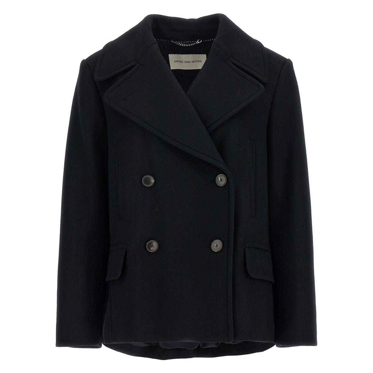 Dries Van Noten Black Wool Coat