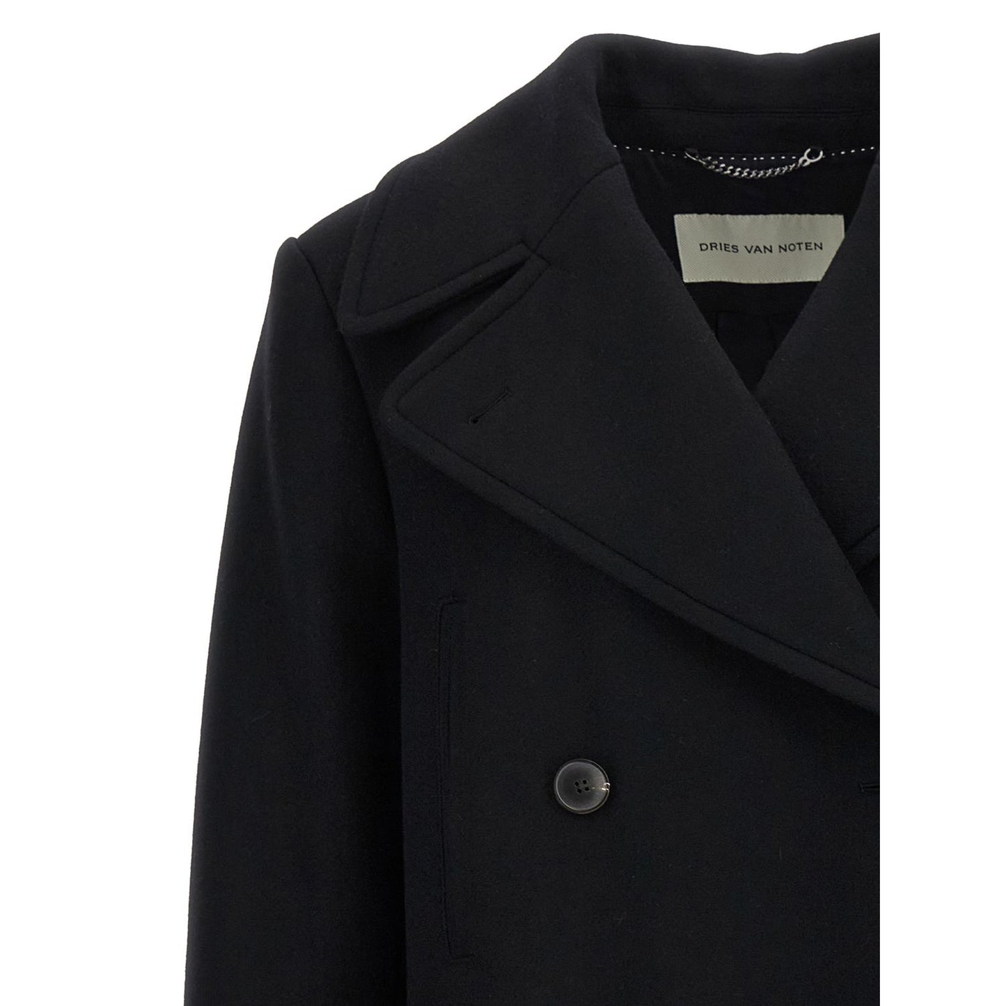 Dries Van Noten Black Wool Coat